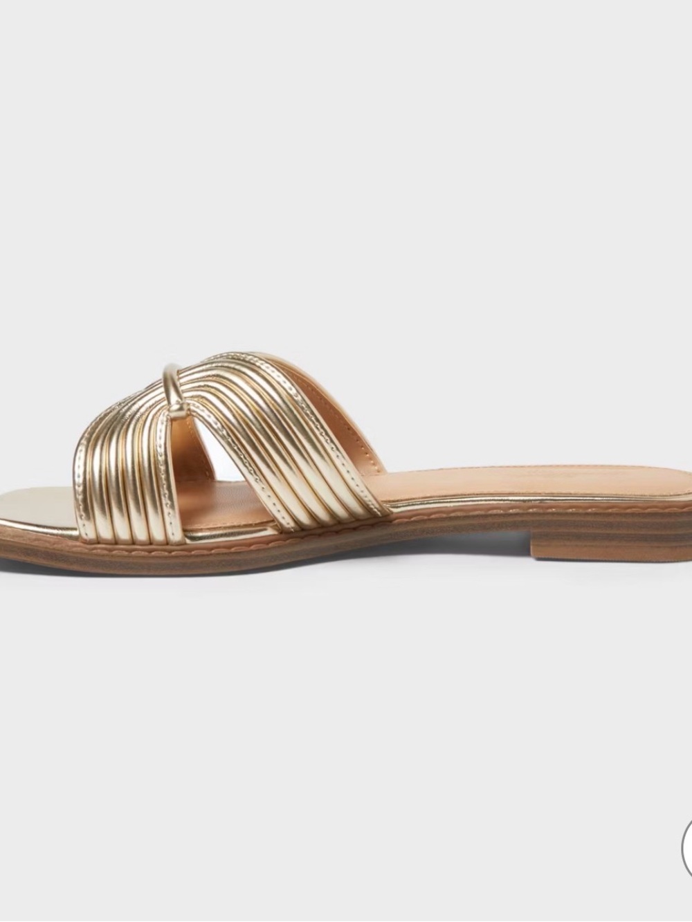 Universal Thread Gold Metallic Slide Sandals - Picture 3 of 9